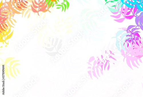 Light Multicolor vector natural background with leaves.