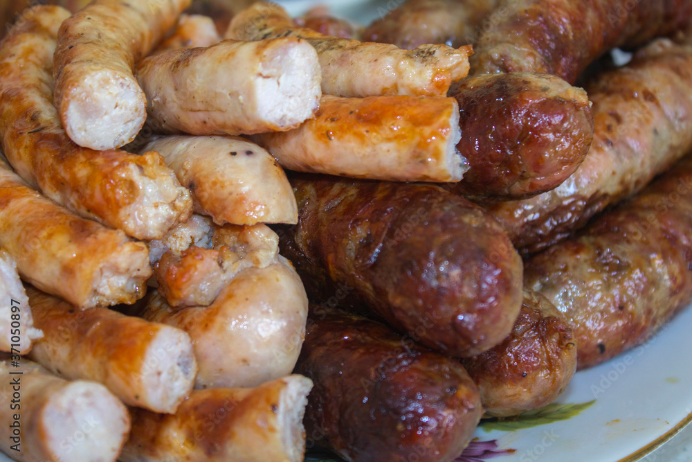 Homemade sausages,  grilled meat bbq