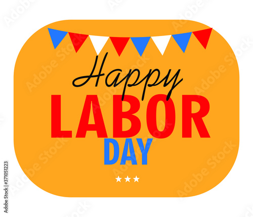 happy labor day, web icon, card or banner 