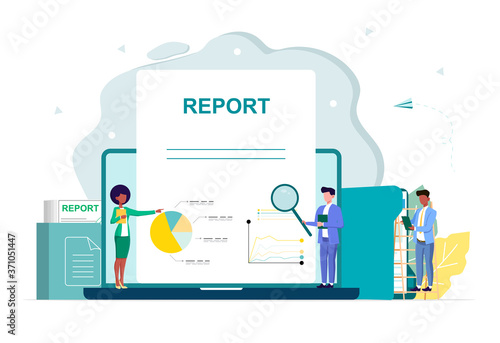 Vector illustration of operational audit. Concept of examination in business company