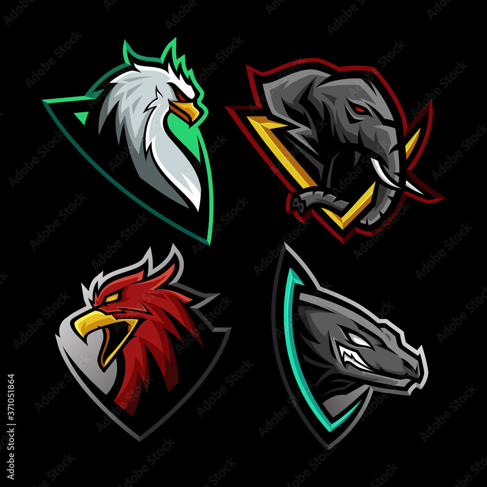 Set of Beast Mascot Logo Illustration Set of Beast Mascot Logo Illustration