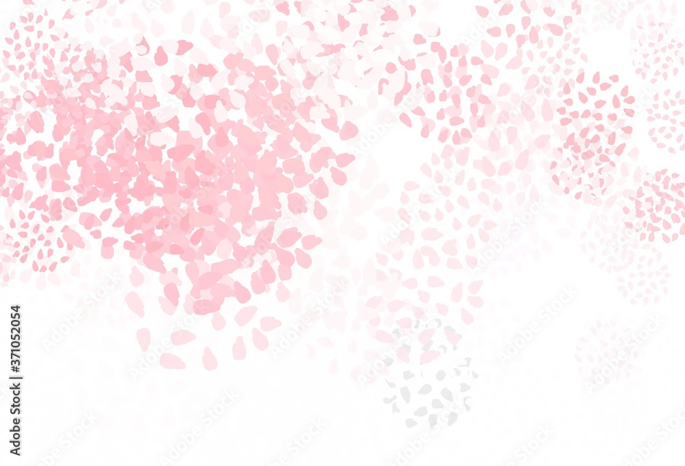 Light Red vector template with chaotic shapes.