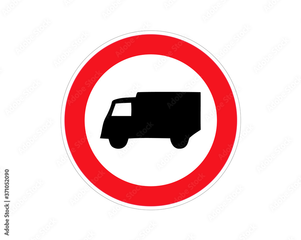 No Truck Traffic Road Sign,Vector Illustration, Isolate On White Background Label. No Truck Traffic Road Sign,Vector Illustration, Isolate On White Background Label.