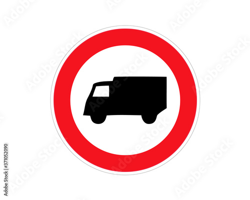 No Truck Traffic Road Sign,Vector Illustration, Isolate On White Background Label.