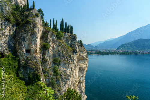 Path of Ponale on the Garda lake, Trentino, Italy