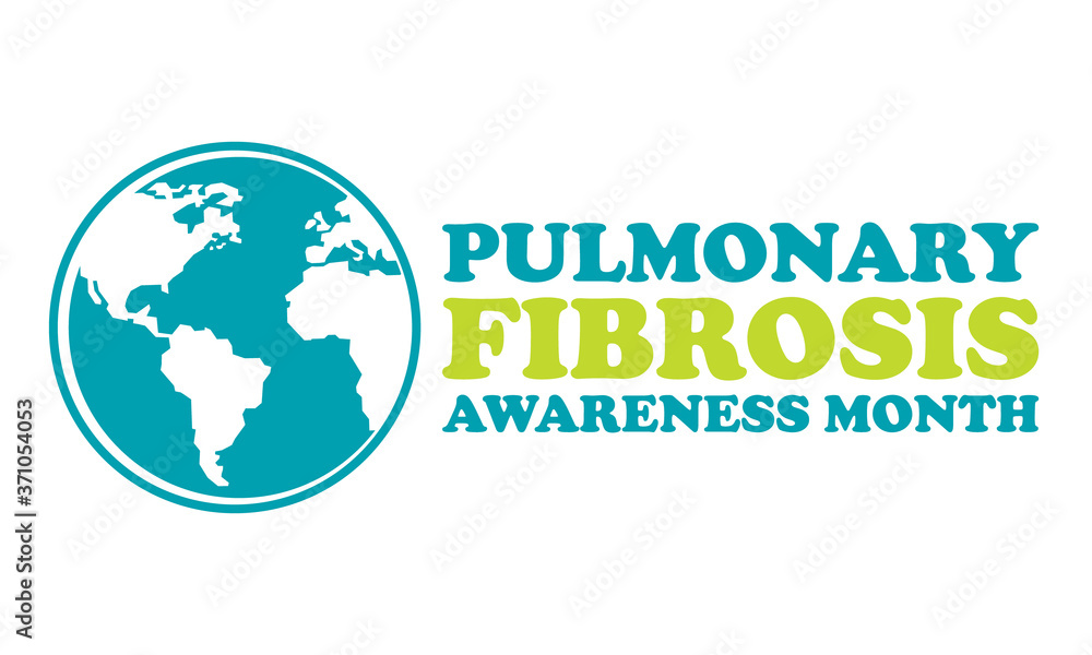 September is Pulmonary Fibrosis Awareness Month. Pulmonary fibrosis (PF) is a group of devastating lung diseases that cause scarring in the lungs. Poster, banner, background design. 