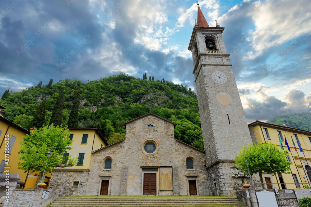 St. George's Church (Chiesa di San Giorgio) in the city center of Varenna. Italy