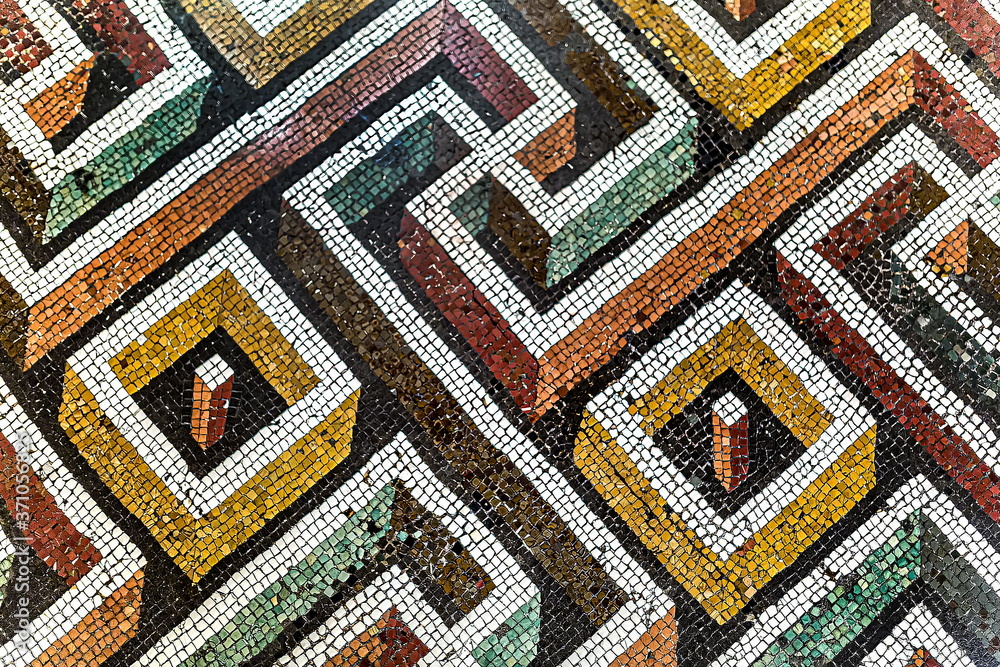 Mosaic of varicoloured stones. Pattern texture background