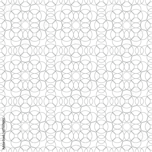 Vector geometric seamless pattern, background from circles, forming flowers