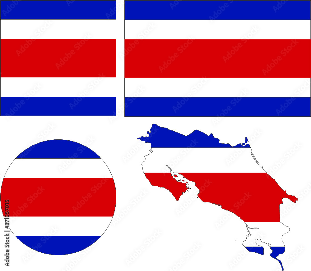 flags of costa rica with map flags of costa rica with map