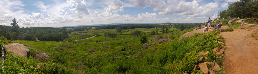 Obraz premium Panoramic View of Little Round Top at Gettysburg