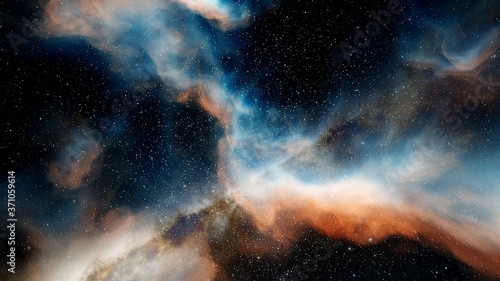 red-violet nebula in outer space, horsehead nebula, unusual colorful nebula in a distant galaxy, red nebula 3d render