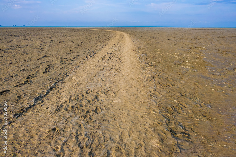 Saint benoit des ondes at sunset, seaside in Brittany, France