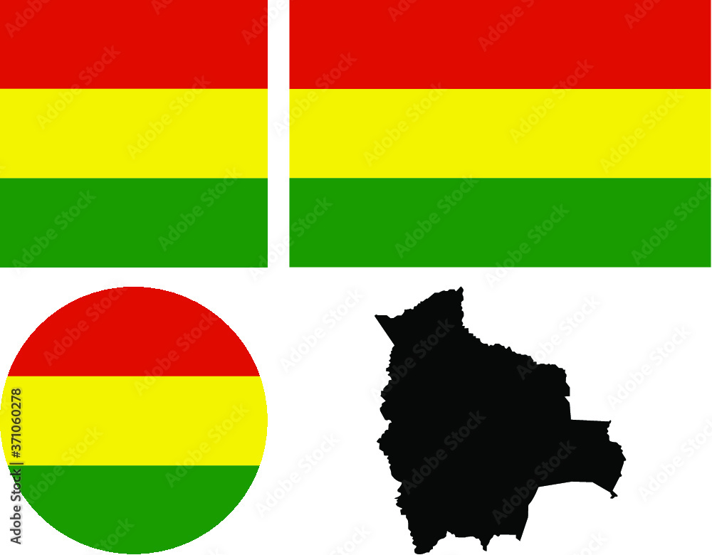 Obraz premium bolivia map and flag