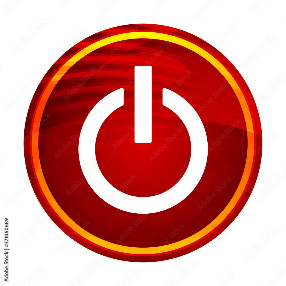 Power icon creative red round button illustration design Power icon creative red round button illustration design