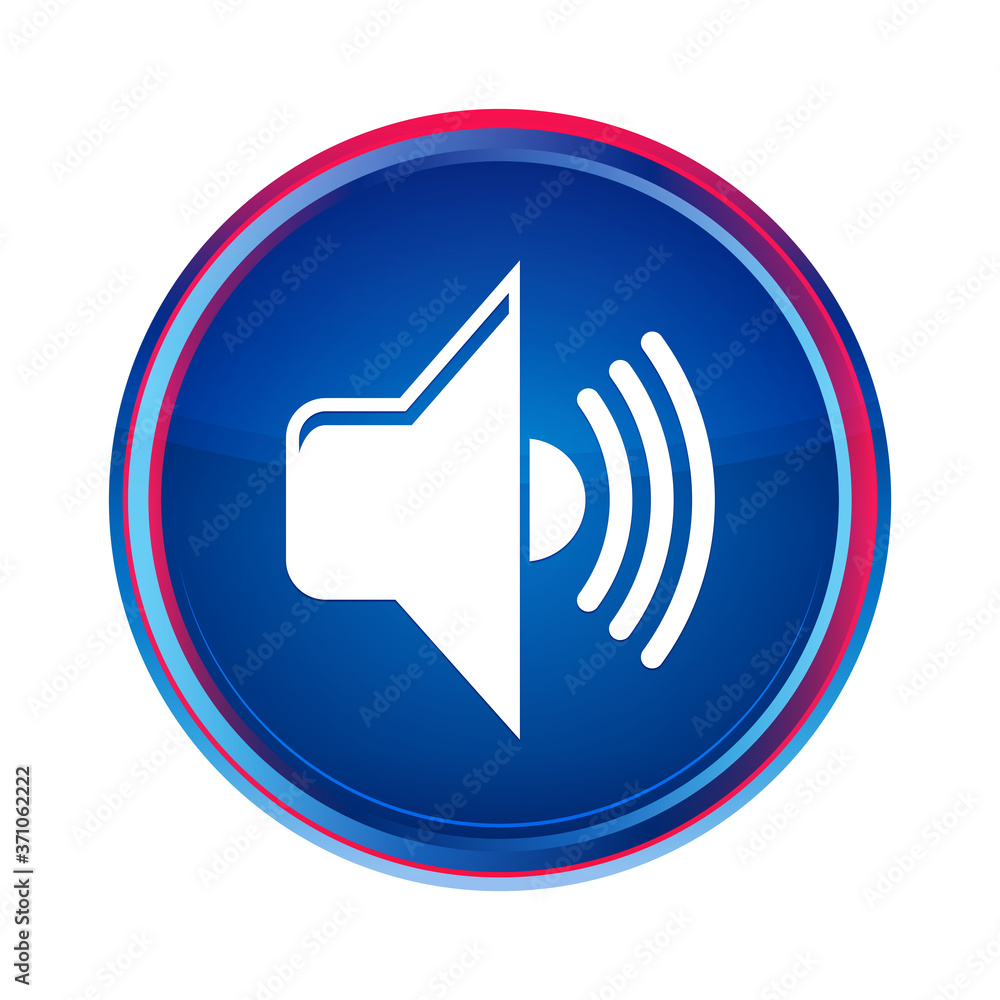 Volume icon silky blue round button aqua design illustration Volume icon silky blue round button aqua design illustration