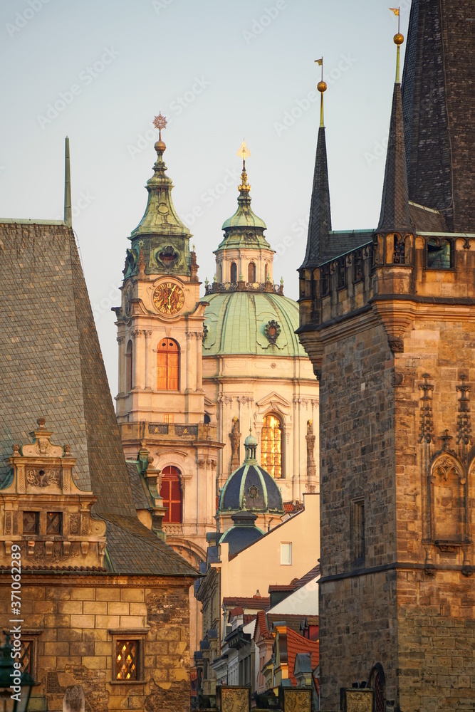 St. Nicholas Church and Charles Bridge Tower, Mala Strana, Prague