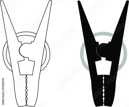 silhouette of a clothespins