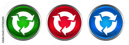 Refresh icon supreme round button set design illustration