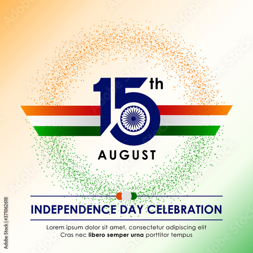 Vector design of 15th August Happy Independence Day of India, with stylish text, Ashoka Wheel and Indian Flag for the celebration of India Freedom Day