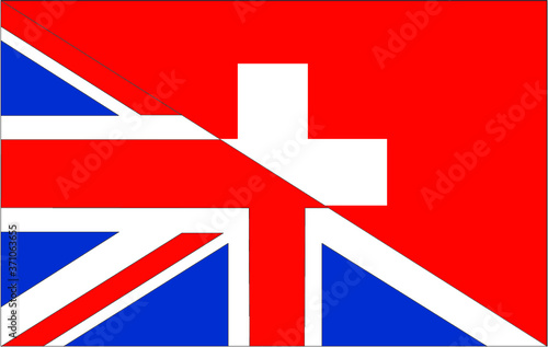 united kingdom and swiss flag