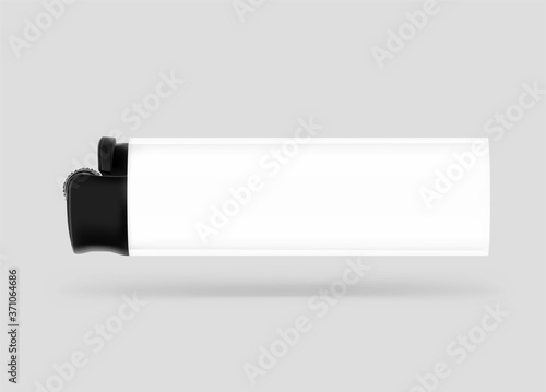 White realistic lighter mockup. Vector illustration. Easy to use for presentation your product, design. EPS10.	