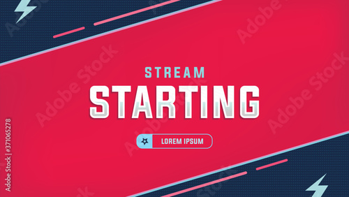 Stream Starting Background, Geometrical Blue Red Vector Illustration