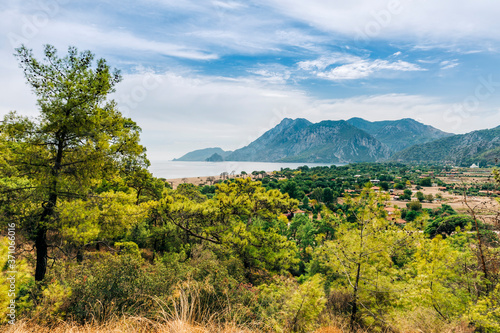 Turkish village between Mediterranean Sea and Taurus Mountains