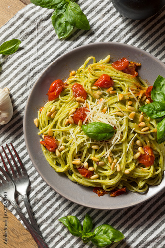 Healthy Homemade Basil Pesto Pasta
