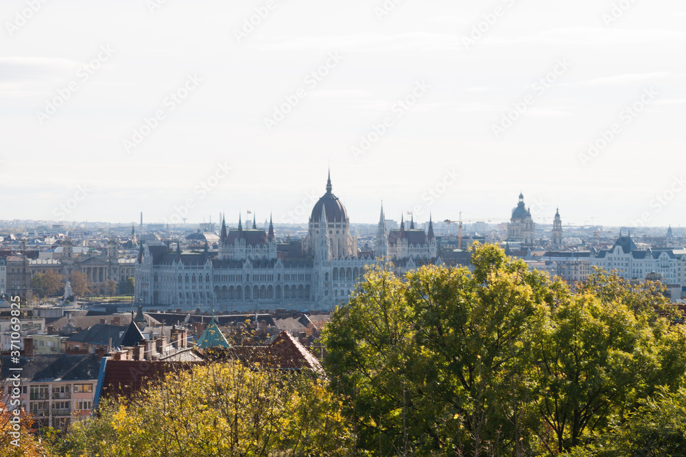 Budapest Parliament, Hungary. Sunny day autumn time