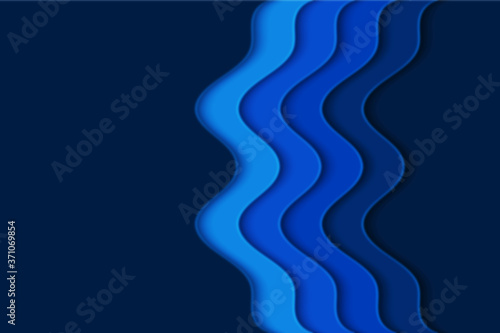 Abstract curved wave with blur effect for your design. Illustration with curves lines. Wavy paper cut background. Blur.
