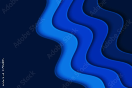 Abstract curved wave with blur effect for your design. Illustration with curves lines. Wavy paper cut background. Blur.