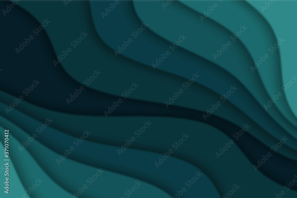 Fototapeta premium Abstract curved wave with blur effect for your design. Illustration with curves lines. Wavy paper cut background. Blur.