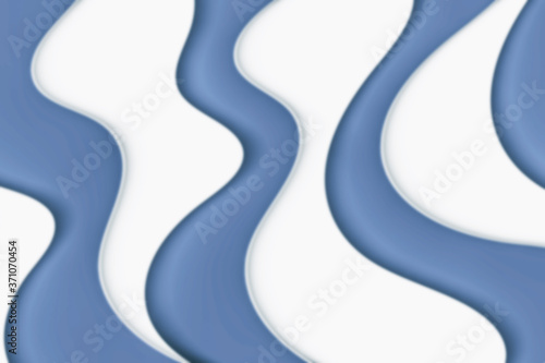 Abstract curved wave with blur effect for your design. Illustration with curves lines. Wavy paper cut background. Blur.