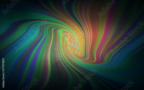 Dark Blue, Yellow vector texture with milky way stars. Glitter abstract illustration with colorful cosmic stars. Best design for your ad, poster, banner.