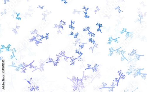 Light Pink  Blue vector abstract pattern with branches.
