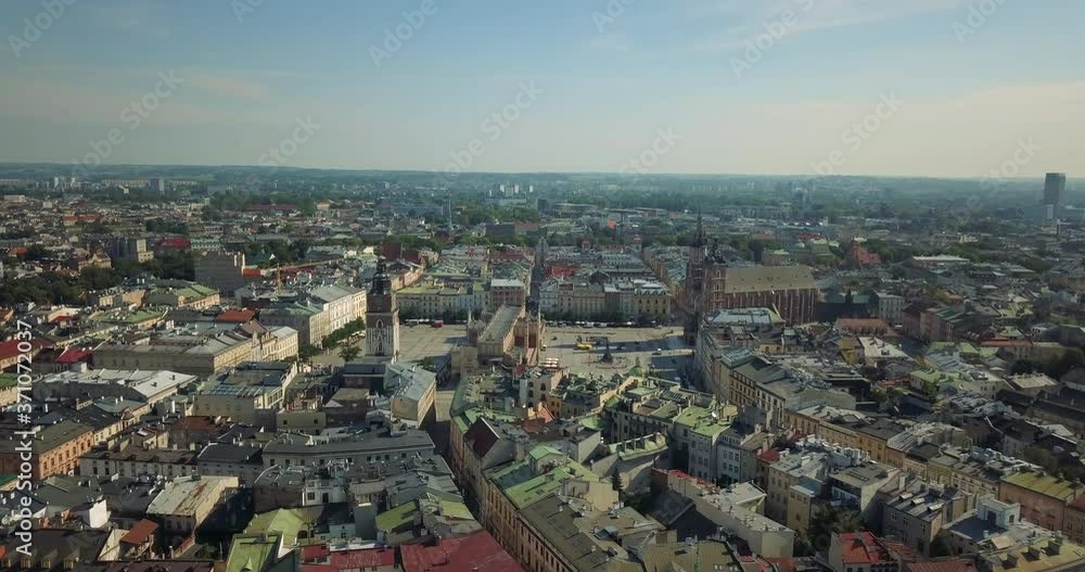Krakow, the Old Town. Market at sunset Krakow, the Old Town. Market at sunset