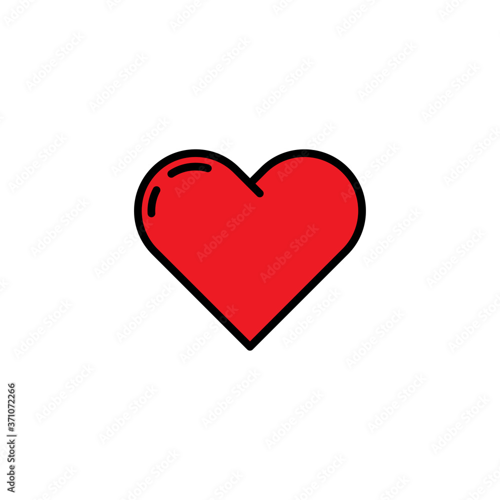 Heart Red Icon line Vector , Love Symbol Valentine's Day Heart Red Icon line Vector , Love Symbol Valentine's Day