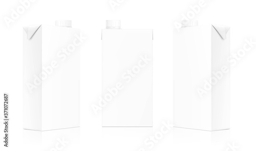 Set of universal mockup of a blank white box with a screw cap. Vector illustration isolated on white background, ready and simple to use for your design. EPS10.