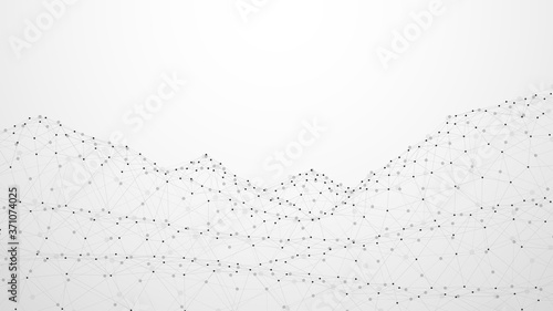 Abstract plexus network connection science and technology. Mountain shape background. Vector illustration