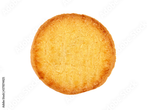 Single butter crisp biscuit isolated on white