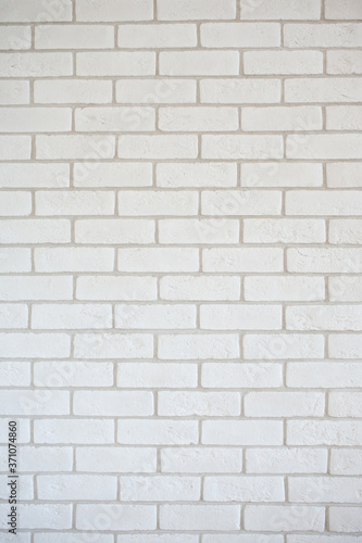 Close up rustic white brick wall texture background. Copy space