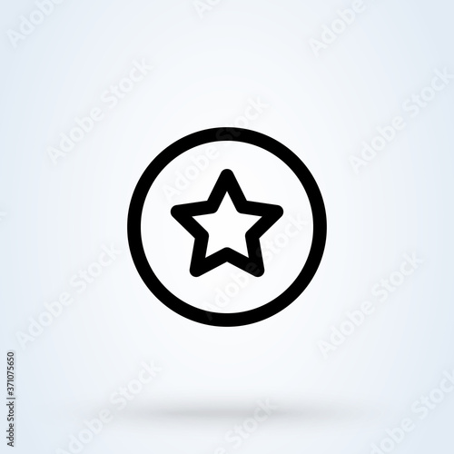 Star favorite or best choice in linear. rating symbol. Black star line icon, vector illustration.
