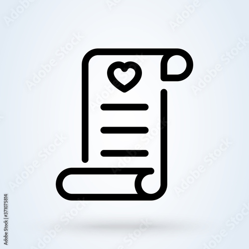 Wish list linear style. wishlist line icon. vector Illustration favorite wishlist.