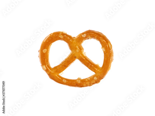 Mini pretzels with salt isolated on white
