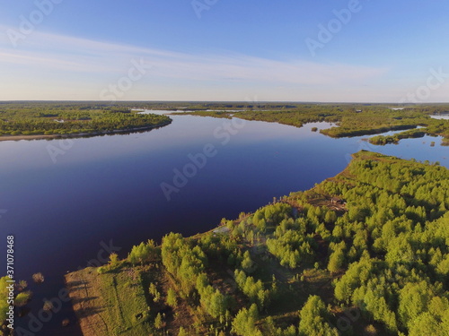 Bend of the Vychegda river, Komi Republic, Russia.