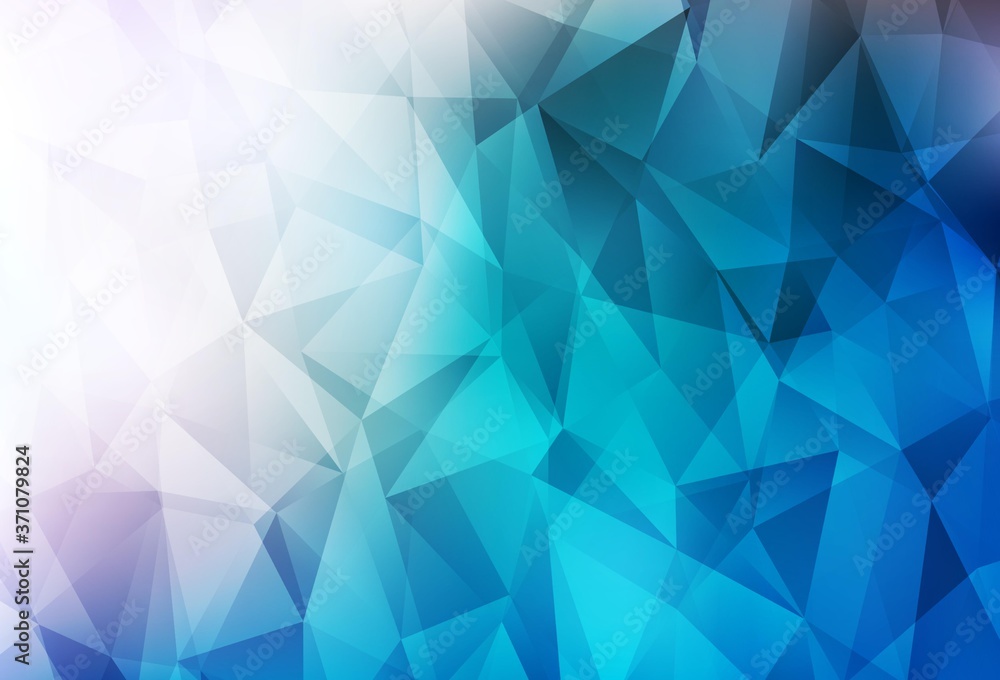Light BLUE vector gradient triangles template. Light BLUE vector gradient triangles template.