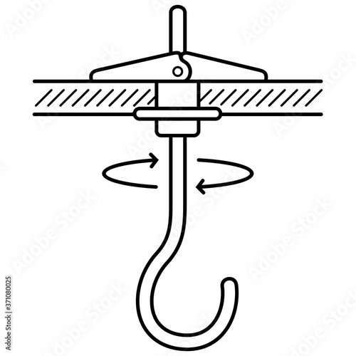 Hang a hook from a ceiling