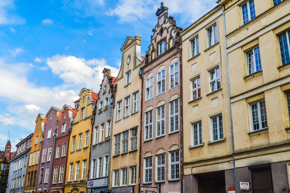 GDANSK, POLAND, SEPTEMBER 02 2018: Gdansk historic center and colorful houses
