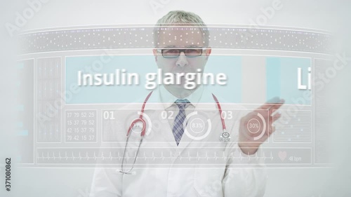 LISINOPRIL generic drug name selected by a doctor on a medical monitor photo